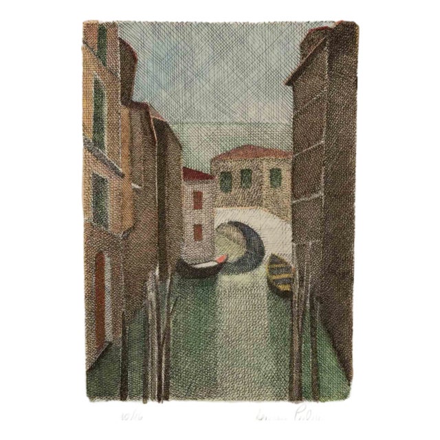 Alcione Gubellini, View of Venice, Etching, Mid-20th Century For Sale