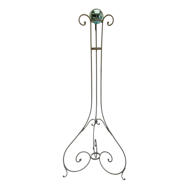 19th Century French Wrought Iron Stand for Witch Ball For Sale