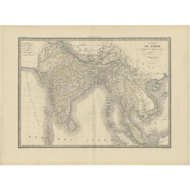 Antique Map of India and Ceylon by Lapie, 1842 For Sale