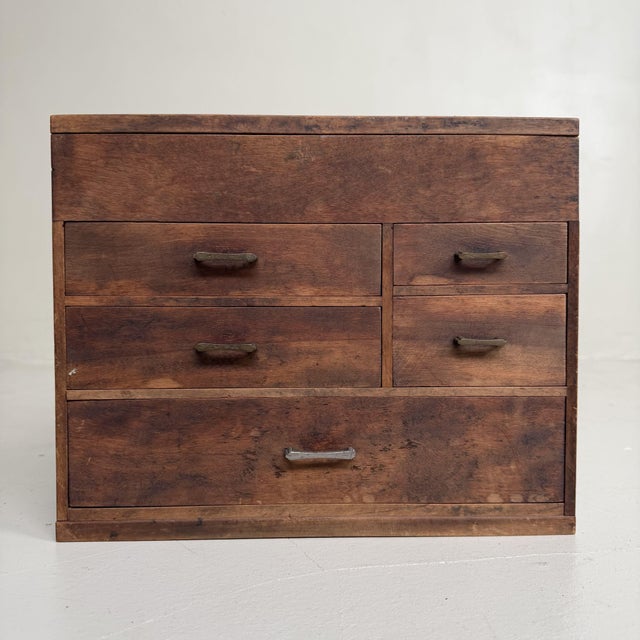 Japanese Writers Cabinet with Drawers and Top Compartment, 1920s For Sale - Image 15 of 15