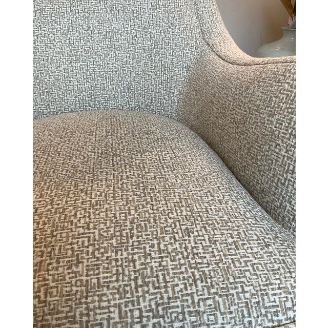 Hickory Chair Furniture Company Hickory Chair Modern Gray and Beige Abstract Lounge Chair For Sale - Image 4 of 8