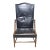 Mid 20th Century Kittinger Williamsburg Mahogany Martha Washington Arm Chair Cw13 Black Leather For Sale