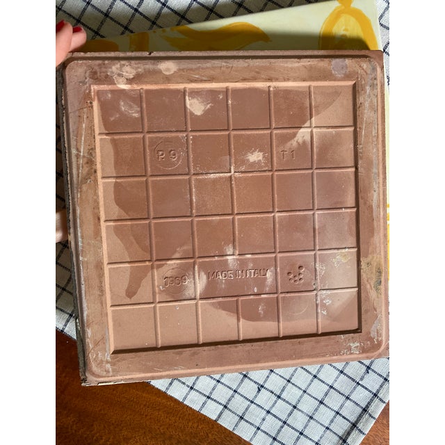 Ceramic Vintage Italian Terra-Cotta Hand Painted Glazed Tiles - Set of 4 For Sale - Image 7 of 8