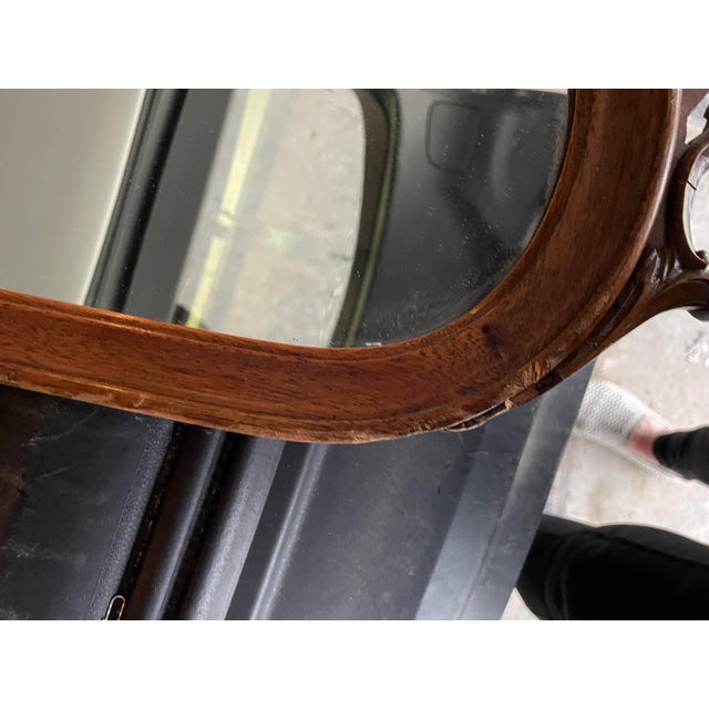 Wooden Carved Basket Mirror For Sale In Detroit - Image 6 of 11