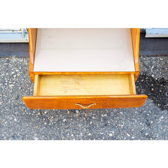 Vintage Bedside Tables in Wood and Glass, Italy, 1950s, Set of 2 For Sale - Image 4 of 6