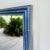 Blue Vintage Faux Bamboo Wall Mirror in Metallic Blue With Gilt Accents – Newly Paintd For Sale - Image 8 of 12
