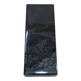 19th Century Japanese Meiji Carved and Lacquered Fubako Box For Sale