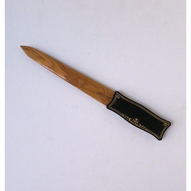 Wood Italian Letter Opener Wood and Leather, Circa Mid-20th Century For Sale - Image 7 of 10