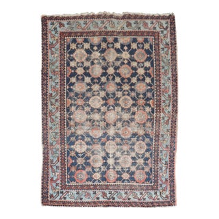 Early 20th Century Worn Persian Mini Khani Malayer Rug - 4'4" x 6'2" For Sale