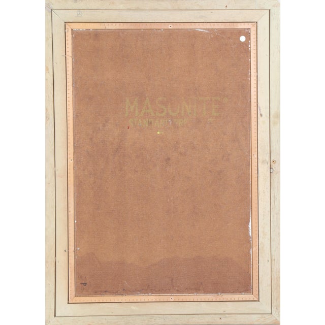 American Donald Roy Purdy, Lady in Red, Framed Oil on Masonite For Sale - Image 3 of 4