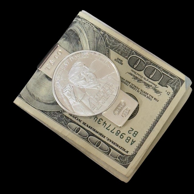 1990s 1990s Tiffany & Co Trump Money Clip Sterling Silver Estate For Sale - Image 5 of 9