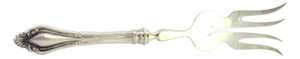 Silver Fish Serving Fork with Raised Handle Grooves