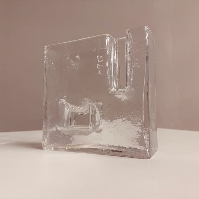 Mid-Century Modern Ice Art Glass Vase Attributed to Claus Josef Riedel, Austria, 1970s For Sale - Image 3 of 5