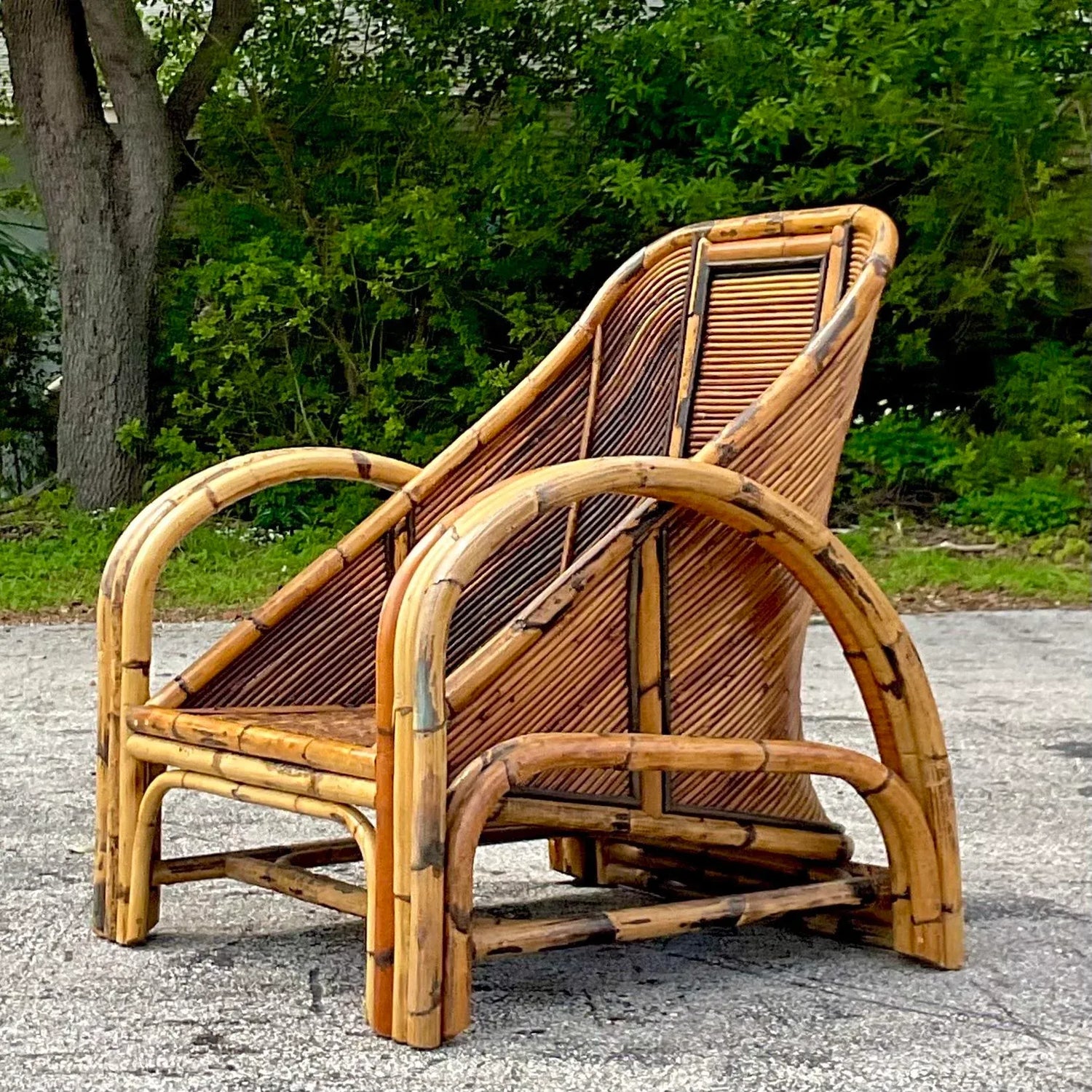 Vintage Coastal 1950s Pencil Reed Loveseat — additional photo 6