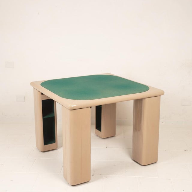 Lacquered Wood and Green Felt Game Table by Pierluigi Molinari for Pozzi, 1970s For Sale - Image 9 of 18