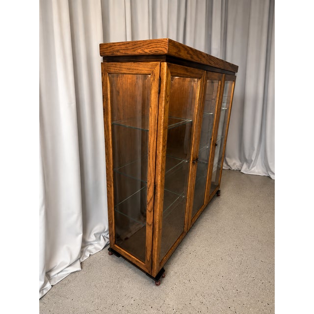 Late 20th Century , Century Furniture Burl Wood Display Cabinet and Buffet With Glass Hutch For Sale - Image 9 of 10