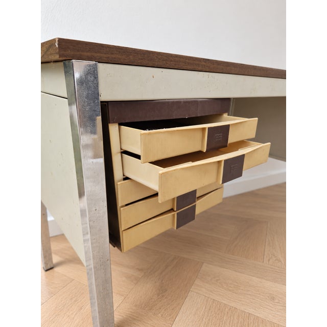 Mid-Century Modern Vintage Modern Industrial Desk, 1960s For Sale - Image 3 of 10