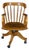 Mid Century Oak Bentwood Windsor Barrel Back Swivel Bankers Office Desk Chair For Sale