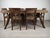 Art Deco Cherry Oak Table and Chairs, 1940s, Set of 7, in Good conditions. Designed 1920 to 1949