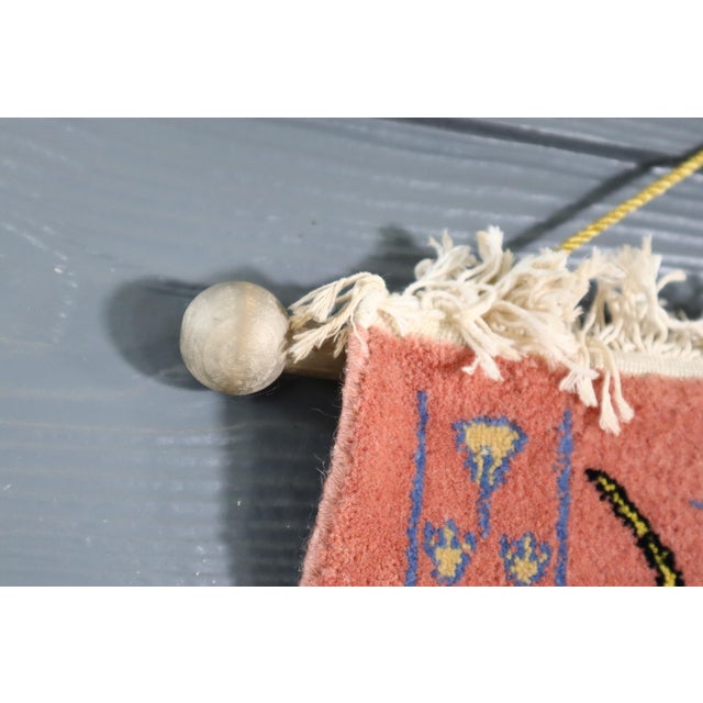 Vintage Egyptian revival handwoven/hand knotted wool carpet/rug, tapestry, or wall hanging. It is in excellent vintage...