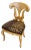 Gilded French-Style Accent Chair – Sculptural Gold Leaf Frame With Leopard Print Upholstery For Sale