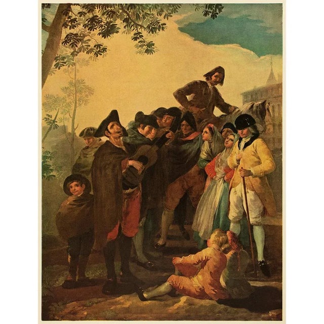 Circa 1940s After Francisco Goya "The Blind Guitarist" Vintage Full-Color Print For Sale In Dallas - Image 6 of 6