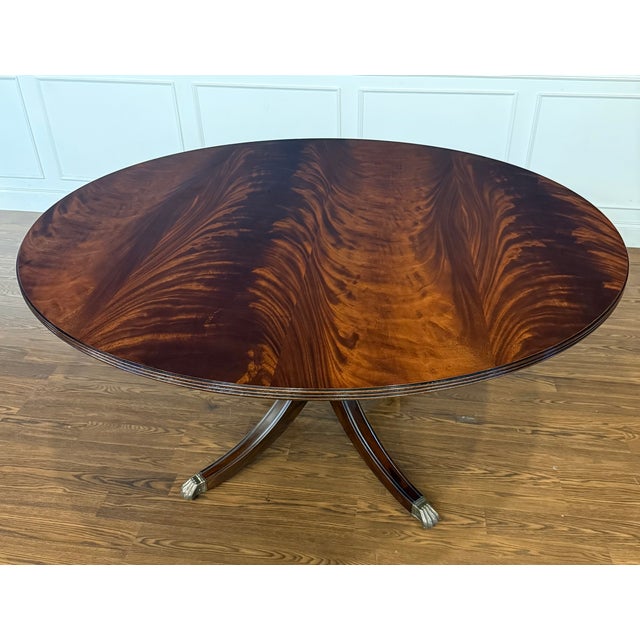 2020s Georgian Style 60 Inch Diameter Mahogany Dining Table by Leighton Hall - Showroom Sample For Sale - Image 5 of 18