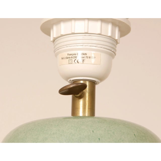 Beige Vintage Table Lamps French Vase Lamps Mid Century Modern Ceramic Vase Lamps - A Pair For Sale - Image 8 of 10