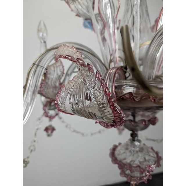 Polychrome Venetian Chandelier in Blown Glass For Sale - Image 12 of 14