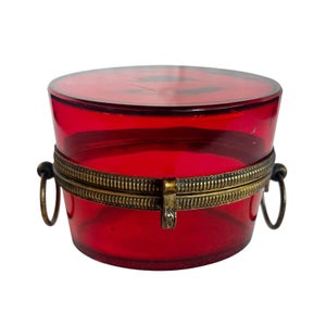 French Ruby Glass Box, Circa 1880