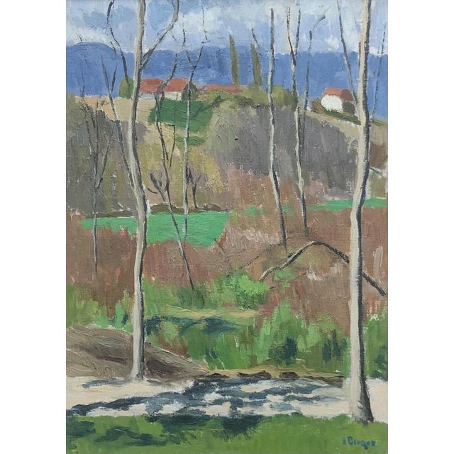 Jean-Louis Berger, Premier printemps, Oil on Canvas, Framed, in Flawless conditions. Designed 1920 to 1949 This piece has...