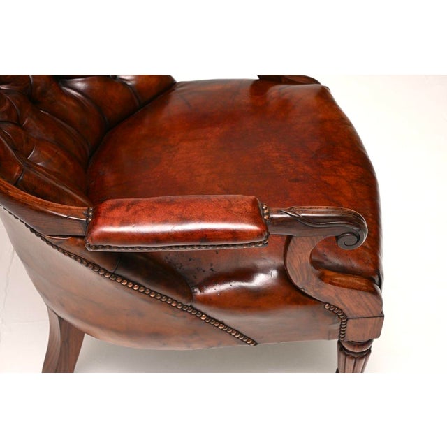 Antique William IV Leather Lounge Chair, 1830 For Sale - Image 6 of 11