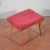 Wood Vintage Stool in Red Velvet, 1950 For Sale - Image 7 of 9