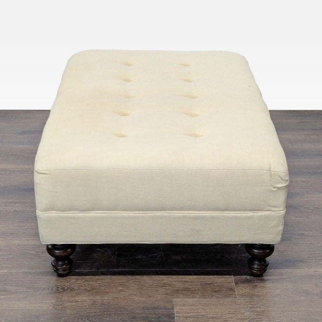 Pottery Barn Pottery Barn Mitchell Gold + Bob Williams Tufted Ottoman/Coffee Table For Sale - Image 4 of 7