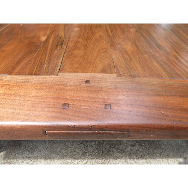 American 1940s Bold Walnut Country Tbl. Seat 8-12 For Sale - Image 3 of 14