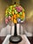 Late 20th Century Vintage Tiffany Style Floral Stained Glass Accent Table Lamp With Tree Trunk Base For Sale - Image 5 of 10