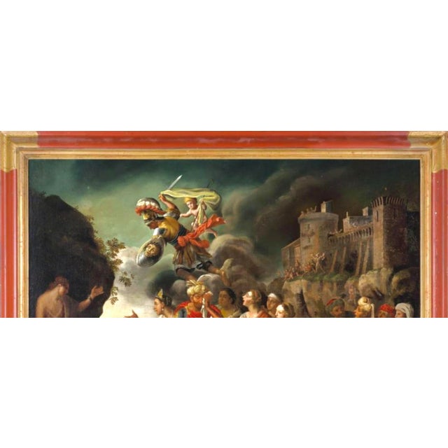 Textile 'Perseus Rescuing Andromeda' Oil on Canvas Large Old Master Painting For Sale - Image 7 of 9