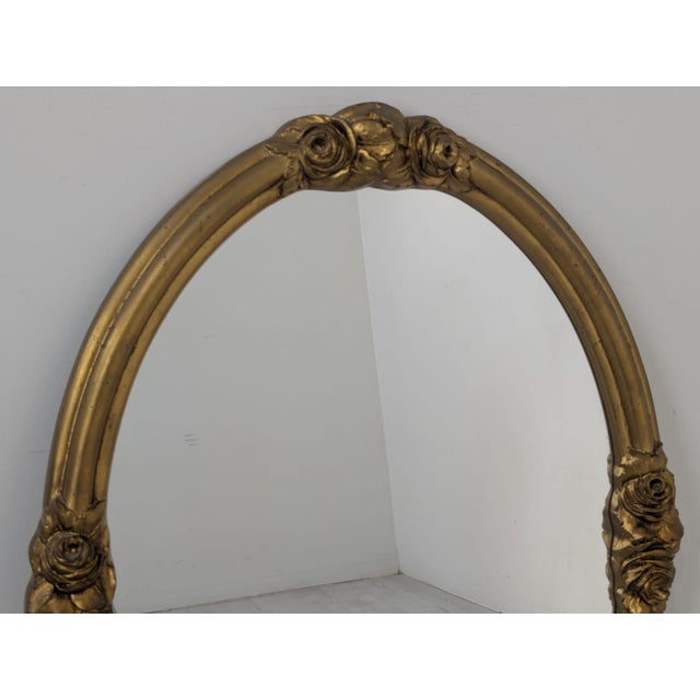Vintage Oval Mirror in Gilded Frame, 1965 For Sale - Image 4 of 12