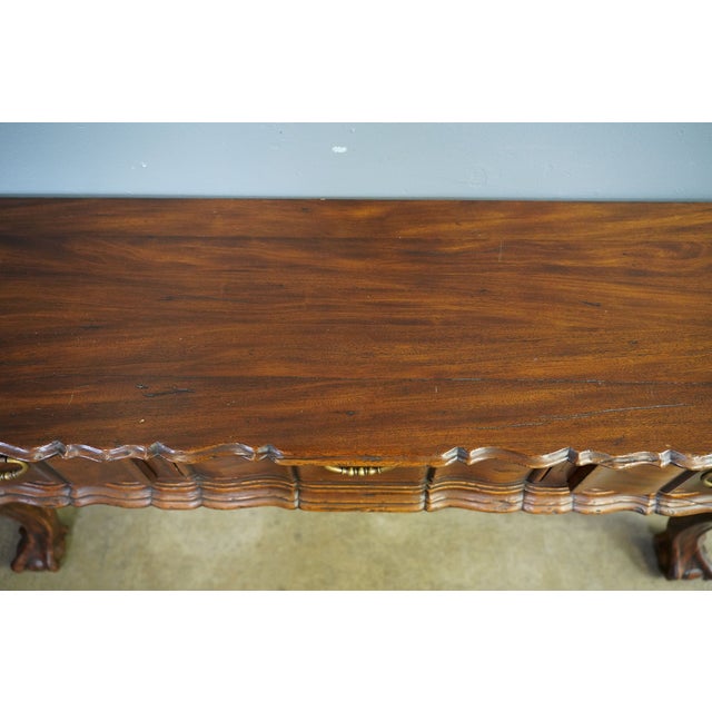 Brown Alfonso Marina Spanish Colonial Mahogany Console With Carved Claw Feet 20th Century For Sale - Image 8 of 12