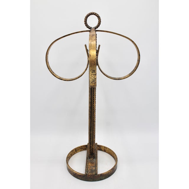 Mid Century Italian Golden Gilt Metal Hand Towel Rack For Sale In Tulsa - Image 6 of 9