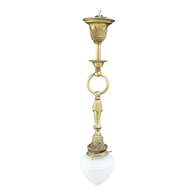 Bradley & Hubbard Inspired Neoclassical Brass Pendant Light C1920 For Sale