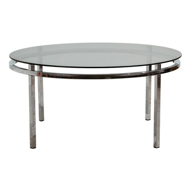 Chrome and Glass Coffee Table For Sale