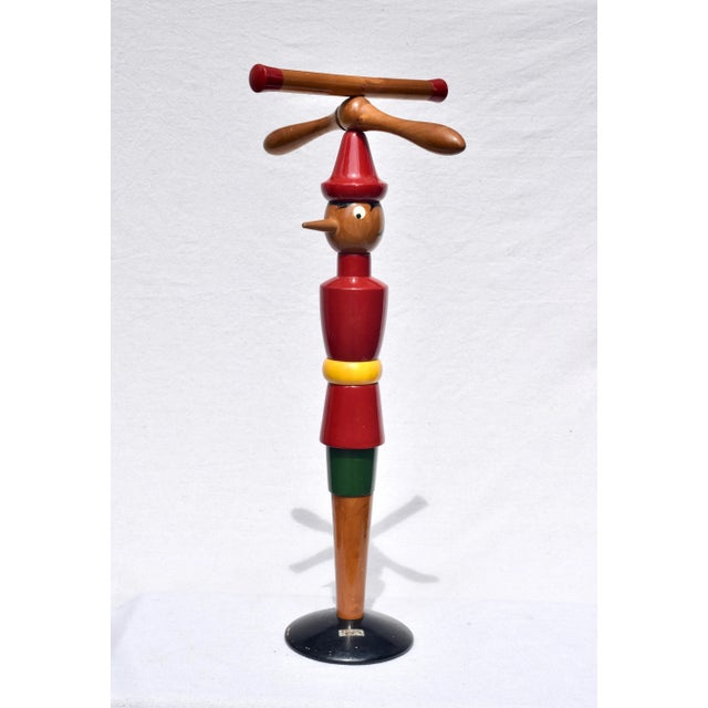 Italian Folk Art Valet Stands Pinocchio & Jiminy Cricket, 1940s For Sale - Image 9 of 13