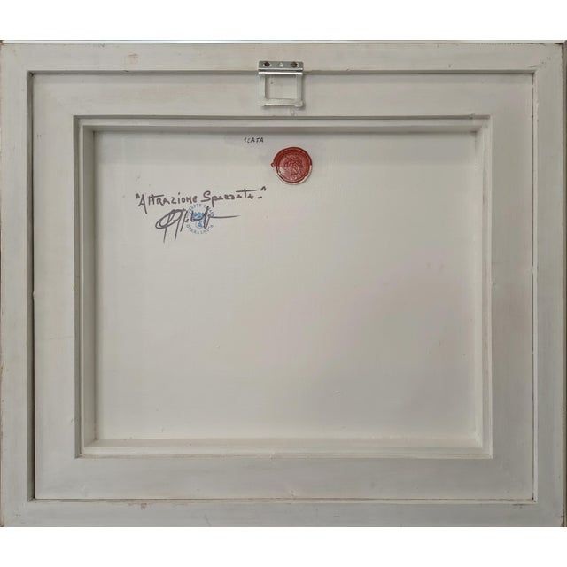 Wood Giuseppe Caiafa, Attrazione Spezzata Optical Panel, Carved Wood with Gold and Silver Leaf For Sale - Image 7 of 8