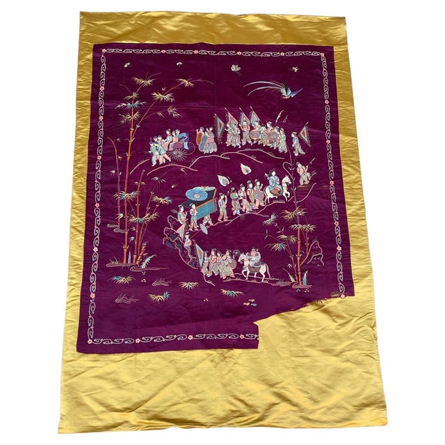 Antique Chinese Embroidery, 1890s For Sale