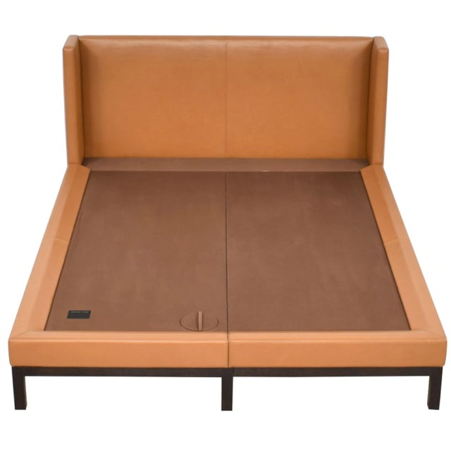 Christian Liaigre Saddle Leather Omen Bed, Queen, France, 2000’s. For Sale In New York - Image 6 of 8