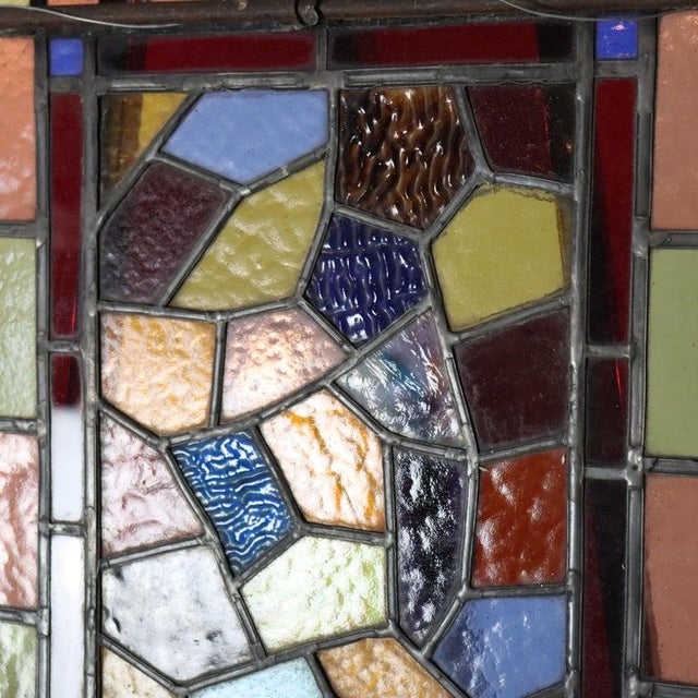 Arts & Crafts Antique Arts & Crafts Leaded Stained Glass Window C1920 For Sale - Image 3 of 11