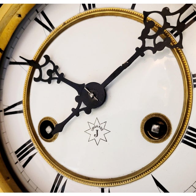 Antique Junghans German Regulator Wall Clock with Pendulum, 1890 For Sale - Image 5 of 15