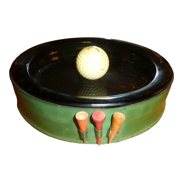 Vintage Golf Penfold Leather Ashtray With Tees For Sale
