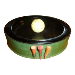 Vintage Golf Penfold Leather Ashtray With Tees